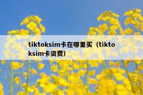 tiktoksim卡在哪里买(tiktoksim卡资费) 第1张 tiktoksim卡在哪里买(tiktoksim卡资费) 第1张