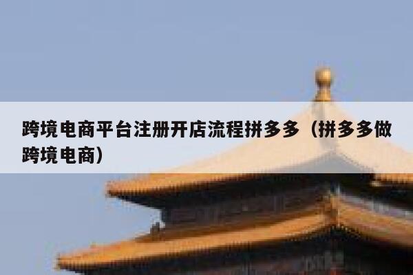 跨境电商平台注册开店流程拼多多（拼多多做跨境电商） 第1张