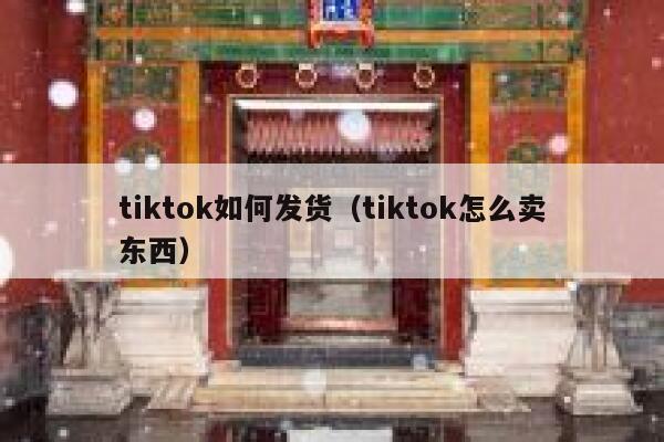 tiktok如何发货（tiktok怎么卖东西） 第1张