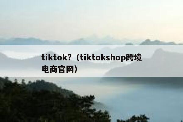 tiktok?（tiktokshop跨境电商官网） 第1张