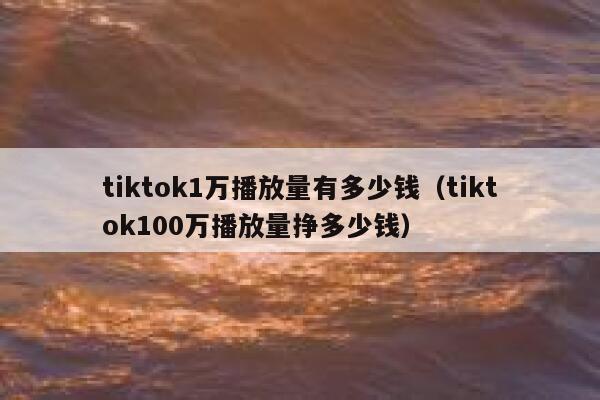 tiktok1万播放量有多少钱(tiktok100万播放量挣多少钱) 第1张 tiktok1万播放量有多少钱(tiktok100万播放量挣多少钱) 第1张