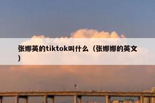 张娜英的tiktok叫什么（张娜娜的英文） 第1张