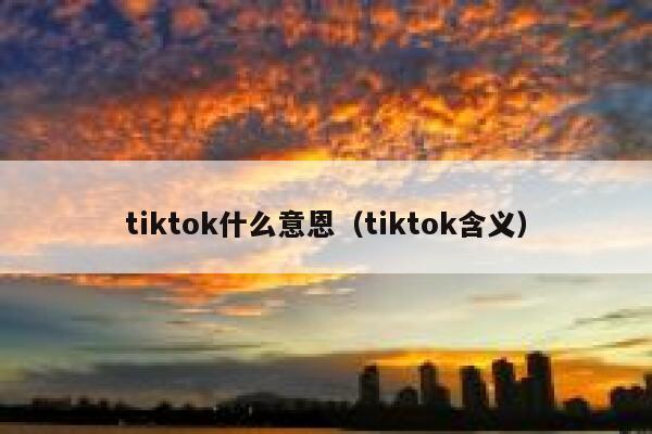 tiktok什么意恩（tiktok含义） 第1张