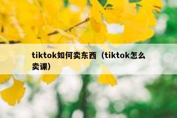tiktok如何卖东西(tiktok怎么卖课) 第1张 tiktok如何卖东西(tiktok怎么卖课) 第1张