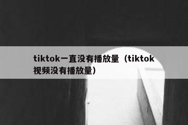 tiktok一直没有播放量（tiktok视频没有播放量） 第1张