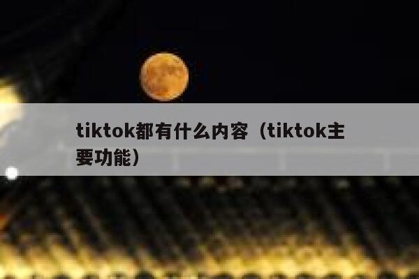 tiktok都有什么内容（tiktok主要功能） 第1张