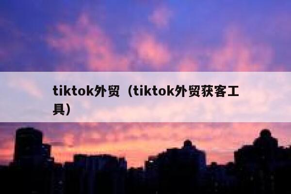 tiktok外贸（tiktok外贸获客工具） 第1张