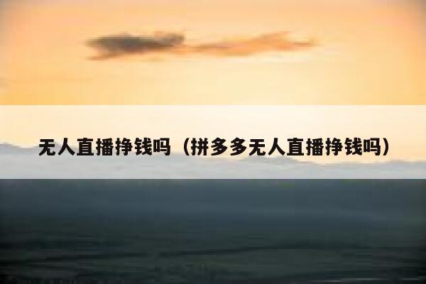 无人直播挣钱吗（拼多多无人直播挣钱吗） 第1张