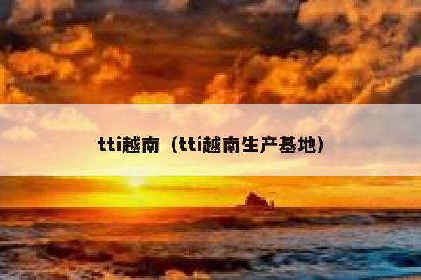 tti越南（tti越南生产基地） 第1张