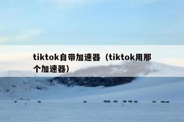 tiktok自带加速器(tiktok用那个加速器) 第1张 tiktok自带加速器(tiktok用那个加速器) 第1张