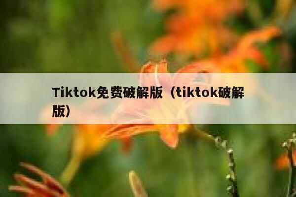 Tiktok免费破解版（tiktok破解版） 第1张