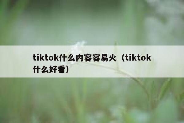 tiktok什么内容容易火(tiktok什么好看) 第1张 tiktok什么内容容易火(tiktok什么好看) 第1张
