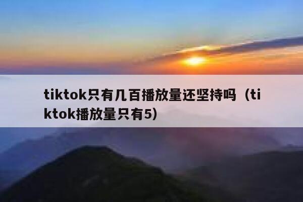 tiktok只有几百播放量还坚持吗（tiktok播放量只有5） 第1张