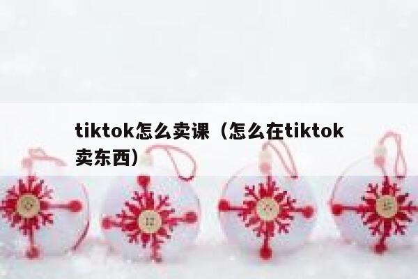 tiktok怎么卖课（怎么在tiktok卖东西） 第1张