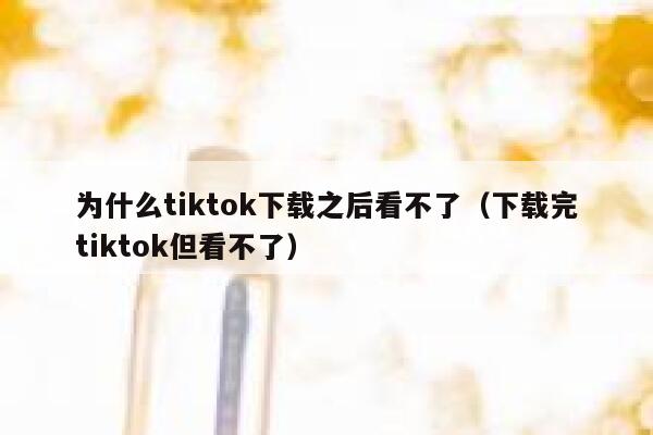 为什么tiktok下载之后看不了（下载完tiktok但看不了） 第1张