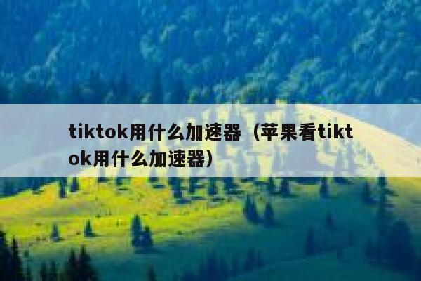 tiktok用什么加速器（苹果看tiktok用什么加速器） 第1张