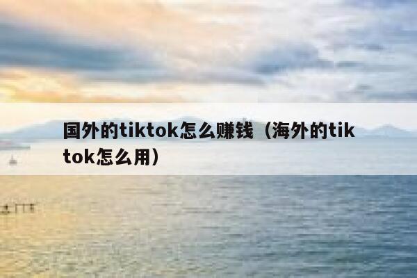 国外的tiktok怎么赚钱（海外的tiktok怎么用） 第1张
