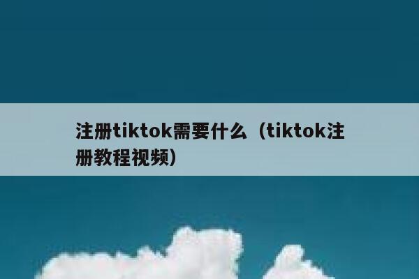 注册tiktok需要什么（tiktok注册教程视频） 第1张
