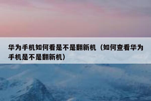 华为手机如何看是不是翻新机(如何查看华为手机是不是翻新机) 第1张 华为手机如何看是不是翻新机(如何查看华为手机是不是翻新机) 第1张