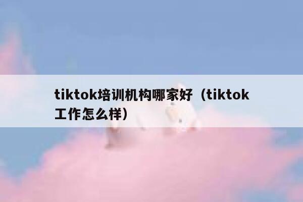 tiktok培训机构哪家好（tiktok工作怎么样） 第1张