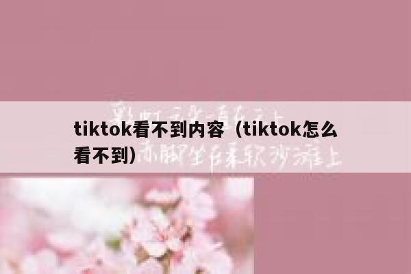 tiktok看不到内容（tiktok怎么看不到） 第1张