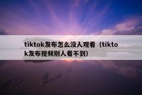 tiktok发布怎么没人观看（tiktok发布视频别人看不到） 第1张