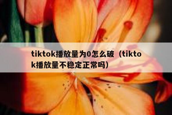 tiktok播放量为0怎么破（tiktok播放量不稳定正常吗） 第1张