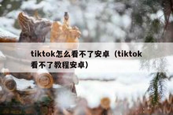 tiktok怎么看不了安卓（tiktok看不了教程安卓） 第1张