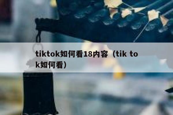 tiktok如何看18内容（tik tok如何看） 第1张