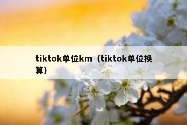 tiktok单位km（tiktok单位换算） 第1张