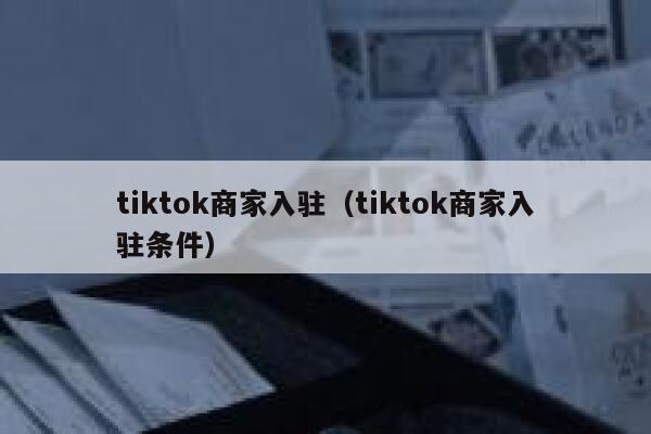 tiktok商家入驻（tiktok商家入驻条件） 第1张