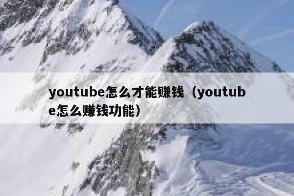 youtube怎么才能赚钱（youtube怎么赚钱功能） 第1张