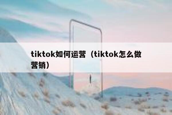 tiktok如何运营（tiktok怎么做营销） 第1张