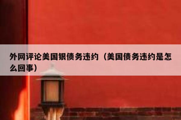 外网评论美国银债务违约（美国债务违约是怎么回事） 第1张