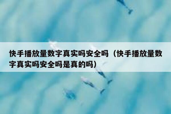 快手播放量数字真实吗安全吗（快手播放量数字真实吗安全吗是真的吗） 第1张