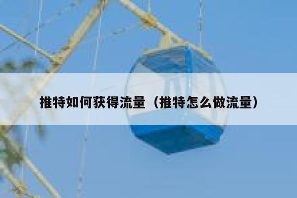 推特如何获得流量（推特怎么做流量） 第1张