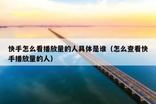 快手怎么看播放量的人具体是谁（怎么查看快手播放量的人） 第1张