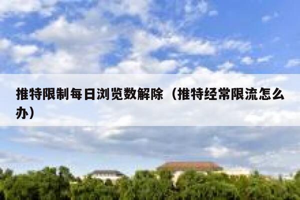 推特限制每日浏览数解除(推特经常限流怎么办) 第1张 推特限制每日浏览数解除(推特经常限流怎么办) 第1张