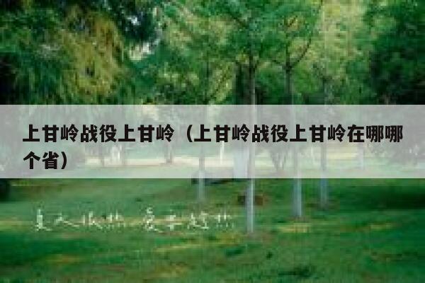 上甘岭战役上甘岭（上甘岭战役上甘岭在哪哪个省） 第1张