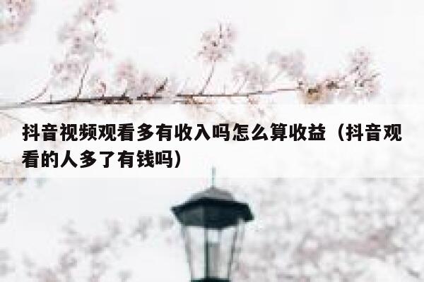 抖音视频观看多有收入吗怎么算收益（抖音观看的人多了有钱吗） 第1张
