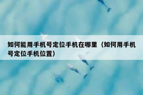 如何能用手机号定位手机在哪里(如何用手机号定位手机位置) 第1张 如何能用手机号定位手机在哪里(如何用手机号定位手机位置) 第1张