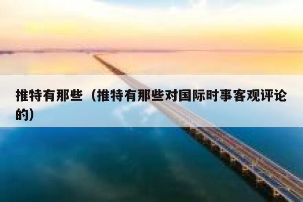 推特有那些（推特有那些对国际时事客观评论的） 第1张