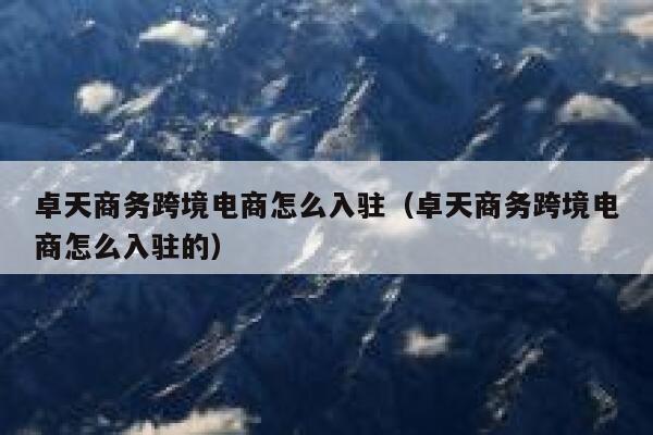 卓天商务跨境电商怎么入驻(卓天商务跨境电商怎么入驻的) 第1张 卓天商务跨境电商怎么入驻(卓天商务跨境电商怎么入驻的) 第1张