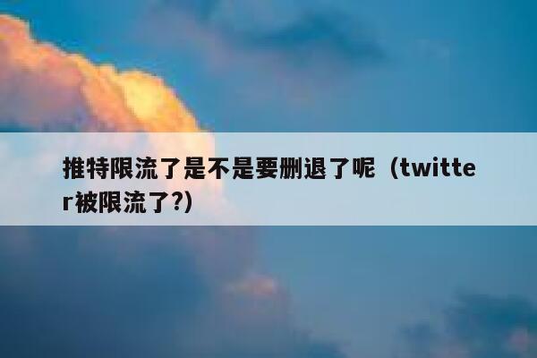 推特限流了是不是要删退了呢(twitter被限流了?) 第1张 推特限流了是不是要删退了呢(twitter被限流了?) 第1张