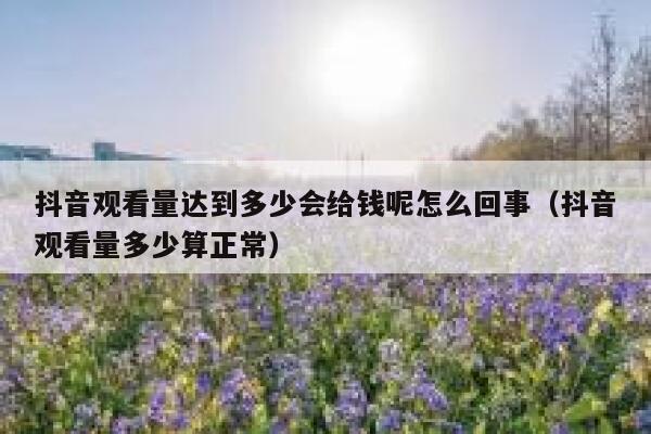 抖音观看量达到多少会给钱呢怎么回事（抖音观看量多少算正常） 第1张