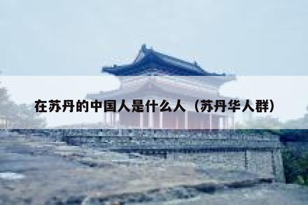 在苏丹的中国人是什么人（苏丹华人群） 第1张