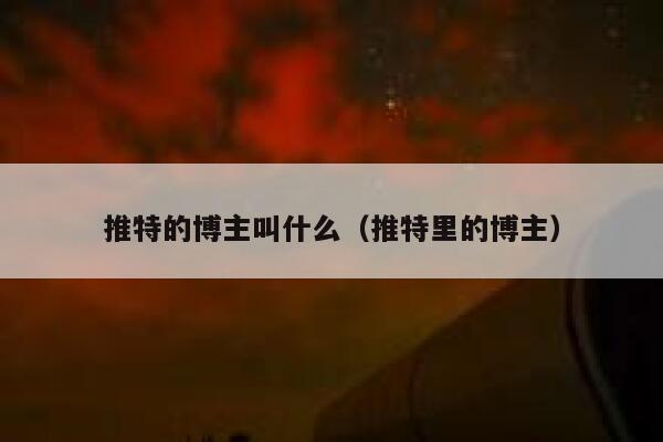 推特的博主叫什么（推特里的博主） 第1张