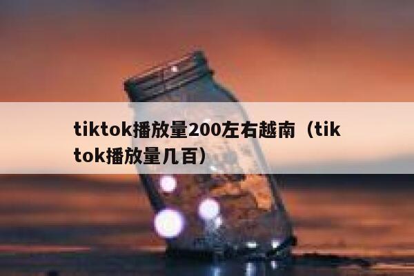 tiktok播放量200左右越南（tiktok播放量几百） 第1张