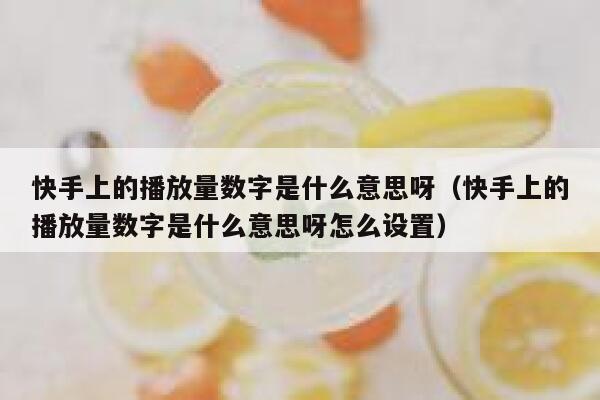 快手上的播放量数字是什么意思呀（快手上的播放量数字是什么意思呀怎么设置） 第1张