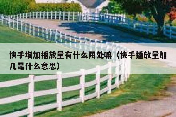 快手增加播放量有什么用处嘛（快手播放量加几是什么意思） 第1张